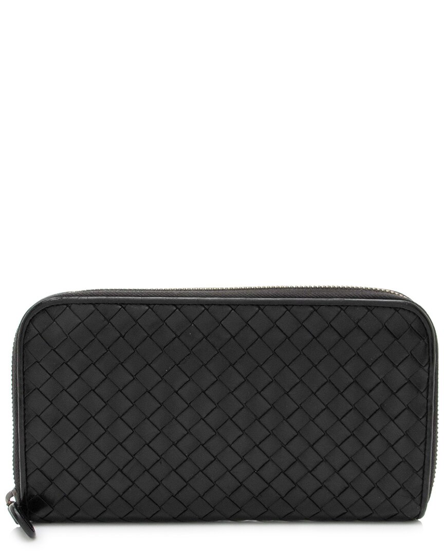Bottega Veneta Black Intrecciato Leather Zip Around Wallet (authentic Pre-  Loved)