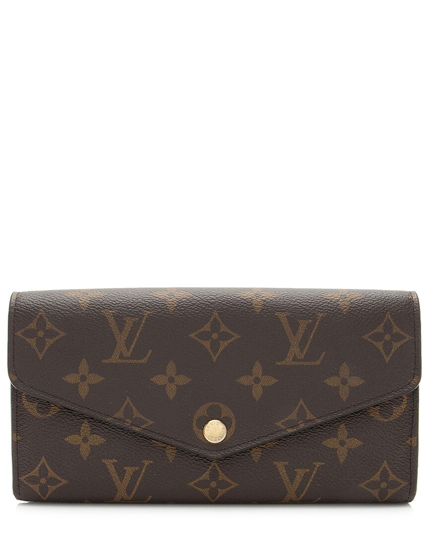 Pre-owned Louis Vuitton Brown Monogram Canvas Sarah Wallet (authentic Pre-loved)