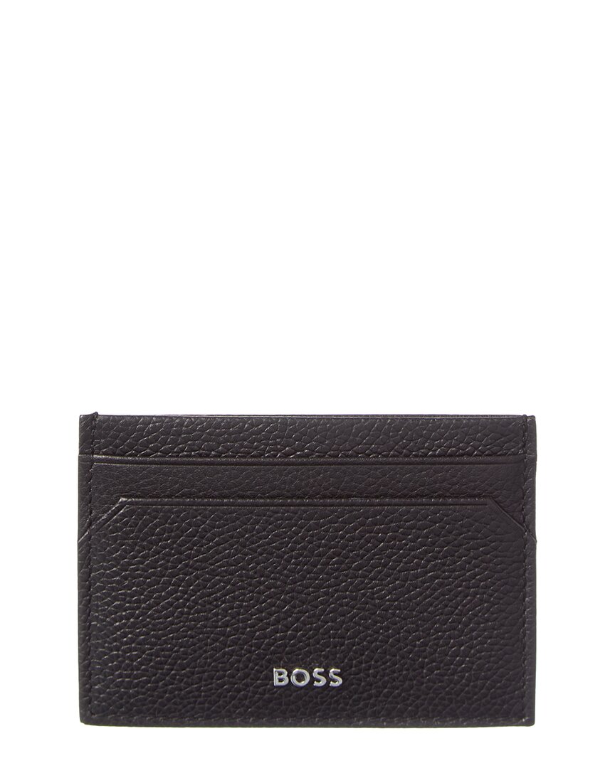Hugo Boss Highway Leather Card Case In Black