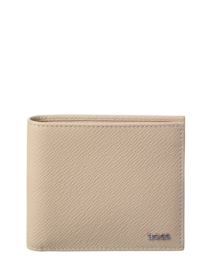 Hugo Boss Shotgun Leather Wallet In Neutral