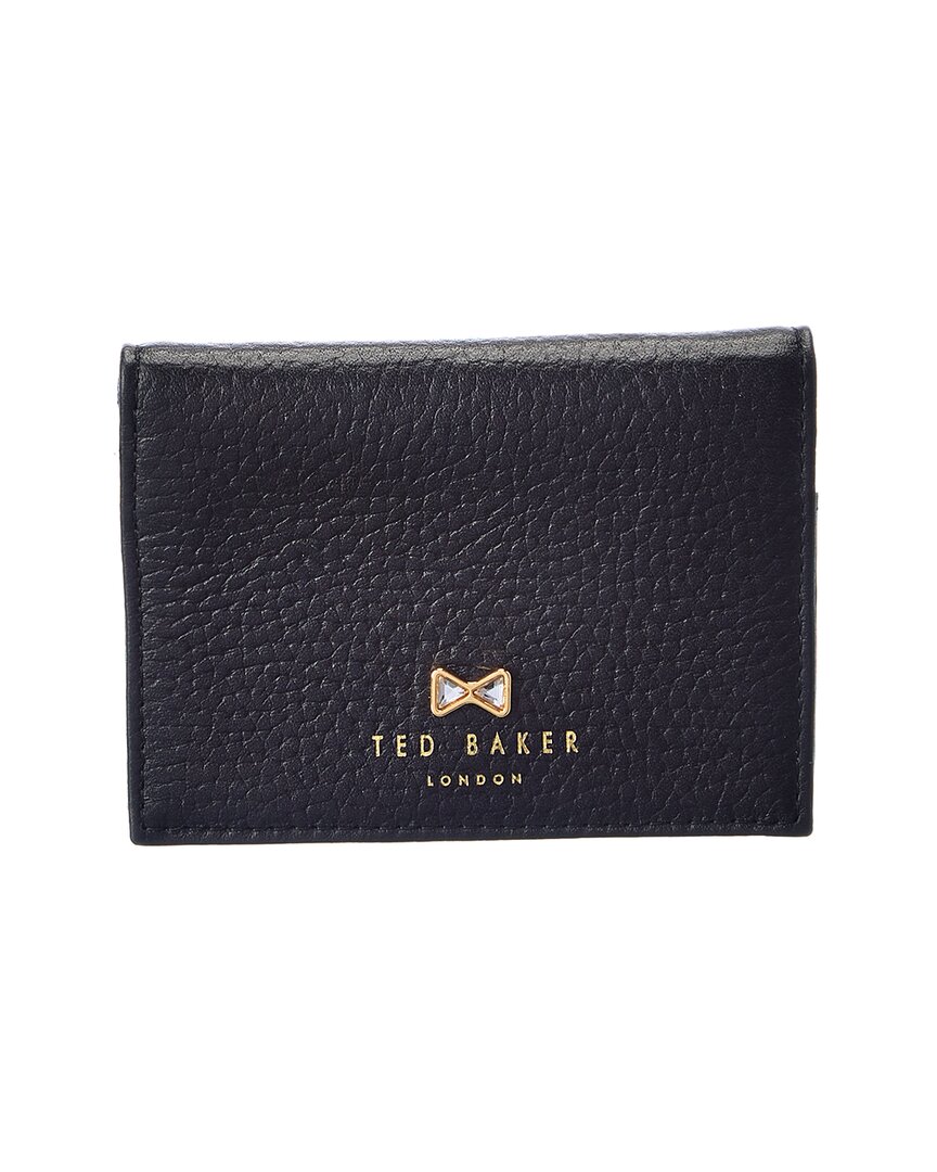 Ted Baker Lillly Leather Card Holder In Black