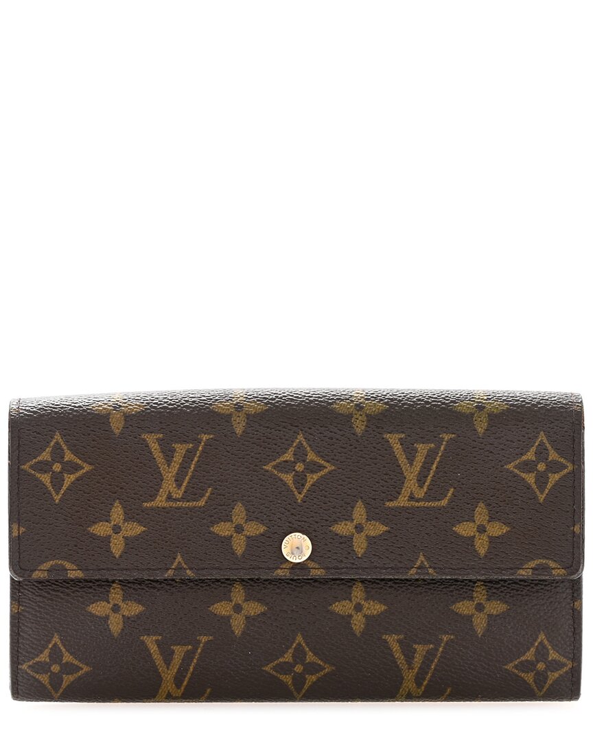 Pre-owned Louis Vuitton Brown Monogram Coated Canvas Sarah Wallet (authentic Pre-loved)