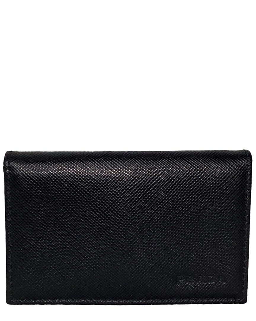 Prada Black Saffiano Leather Logo-embossed Card Holder (authentic Pre-loved)