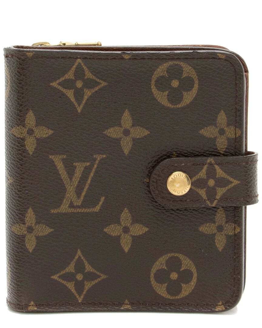 Pre-owned Louis Vuitton Brown Monogram Canvas Zipped Compact Wallet (authentic Pre- Loved)
