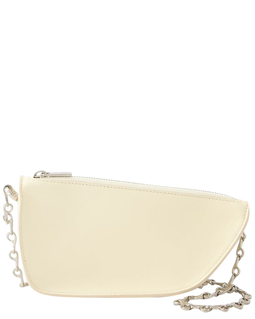 Burberry Beige Lambskin Leather Micro Shield Wallet On Chain