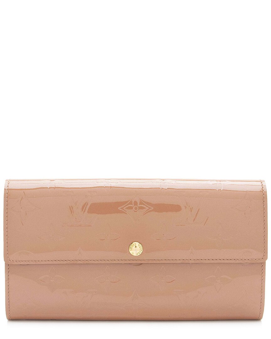 Pre-owned Louis Vuitton Beige Monogram Vernis Sarah Wallet (authentic Pre-loved)
