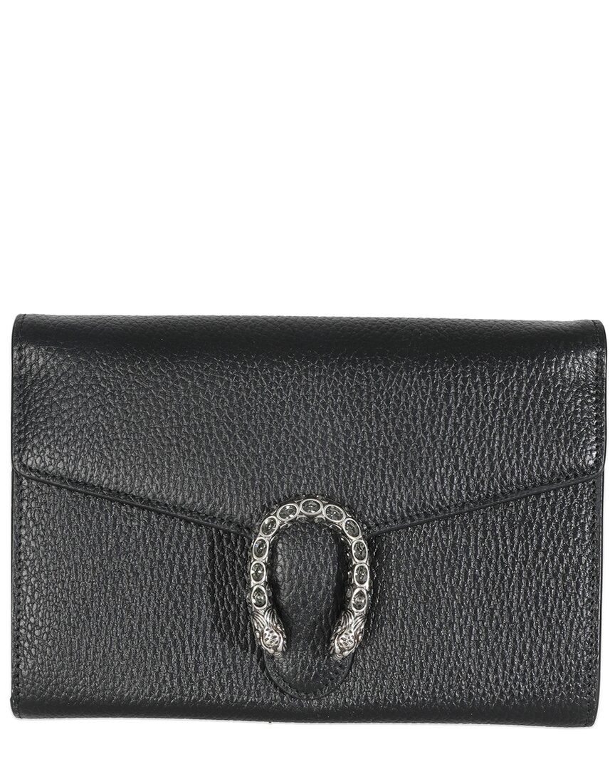Gucci Black Leather Dionysus Chain Wallet (authentic Pre-loved) In Black