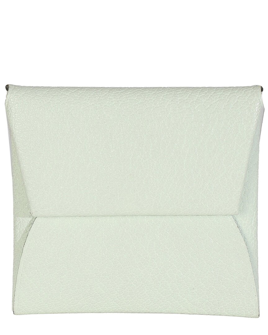 HERMES Pre-owned Hermès Green Leather Mysore Verso Bastia Change Purse (authentic Pre-loved)