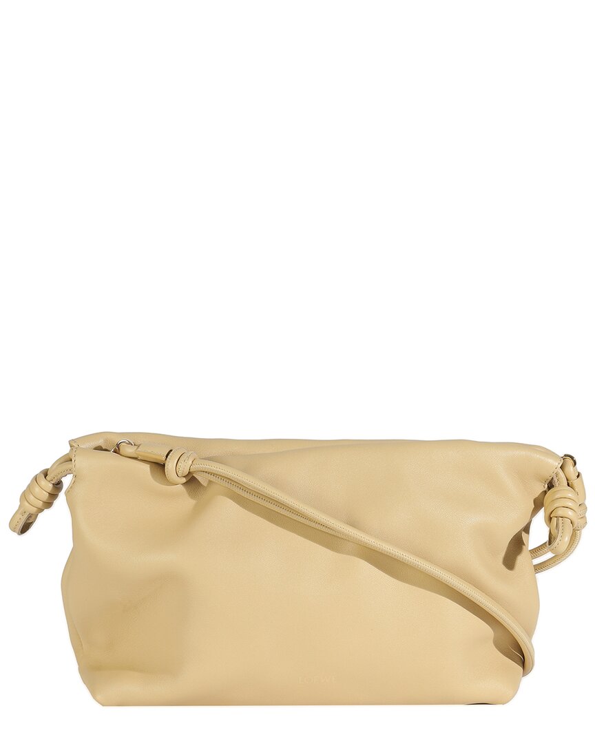 Loewe Yellow Leather Donut Chain Medium Flamenco Purse (authentic Pre-loved) In Gray