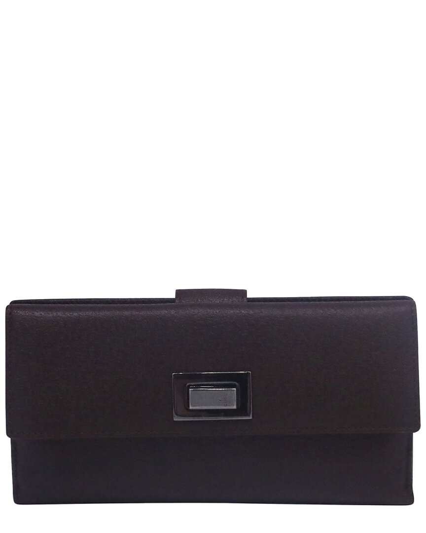 Gucci Brown Leather Turnlock Bifold Wallet (authentic Pre-loved)