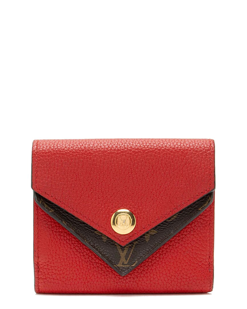 Pre-owned Louis Vuitton Brown Monogram Canvas Double V Compact Wallet (authentic Pre-  Loved)