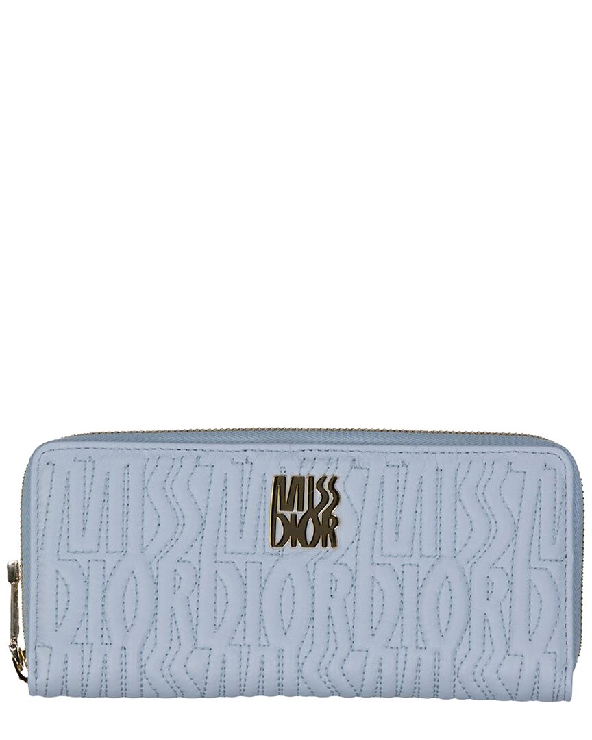 Dior Blue Lambskin Leather Miss Wallet