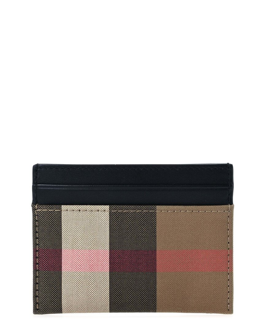 Burberry Black Super Exploded Check Calfskin Leather Card Case (authentic Pre- Loved)