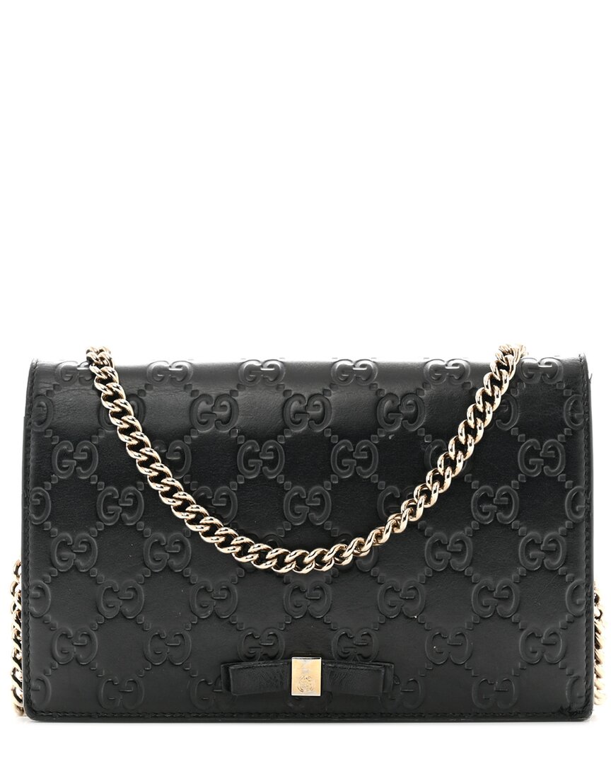 Gucci Signature Bowy Leather Wallet On Chain