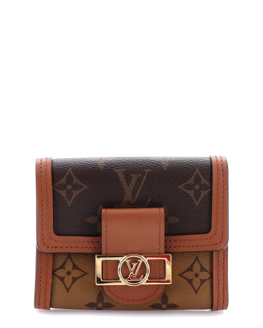 LOUIS VUITTON Pre-owned Brown Monogram Canvas Dauphine Wallet Reverse Compact (authentic Pre-loved)