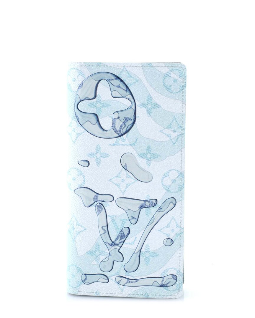 Pre-owned Louis Vuitton Brazza Wallet Limited Edition Aquagarden Monogram Canvas (authentic Pre-loved)