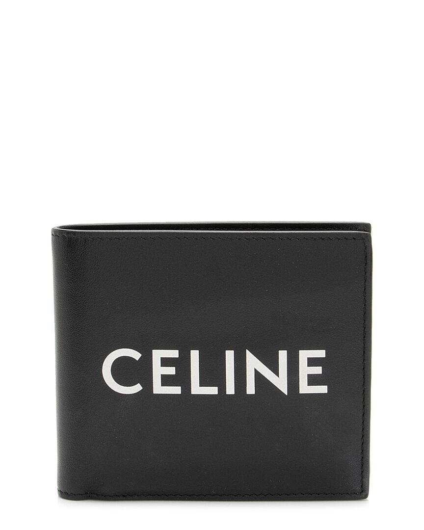 Celine Black Calfskin Logo Bifold Wallet (authentic Pre-loved)