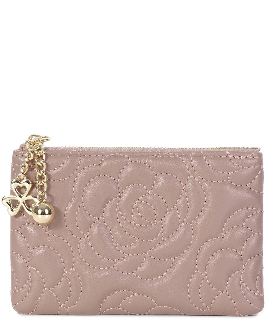 Tiffany & Fred Paris Quilted Leather Coin Purse In Pink