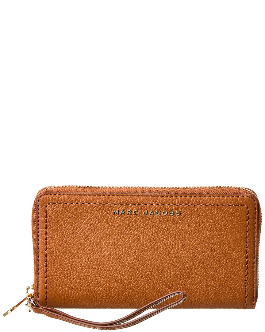 Marc Jacobs Leather Wristlet Wallet In Brown
