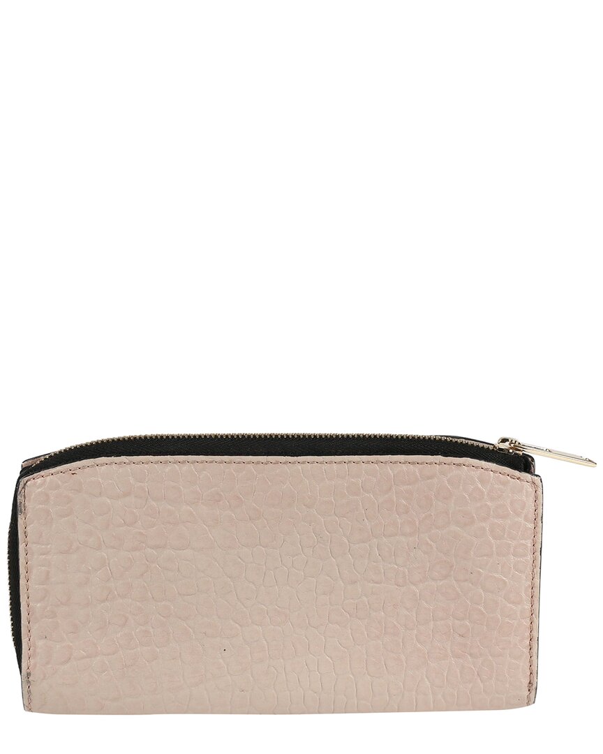 Burberry Pink Leather Round Long Wallet (authentic Pre-loved) In Neutral