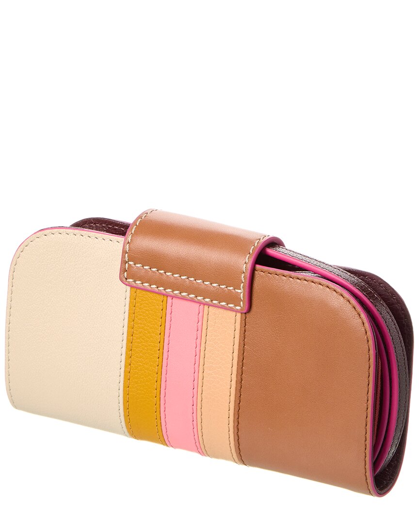 Shop See By Chloé Laetizia Long Leather Continental Wallet In Beige