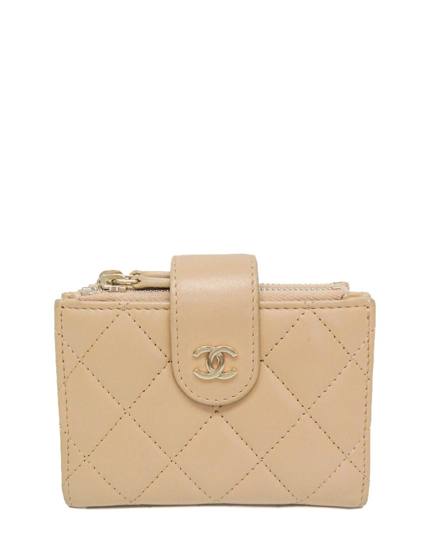Chanel Beige Leather Card Wallet (authentic Pre-loved)