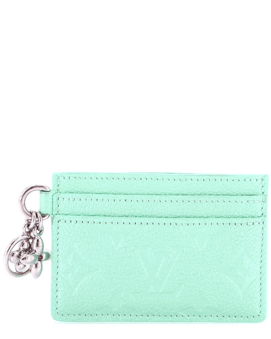 LOUIS VUITTON Pre-owned Blue Monogram Empreinte Leather Lv Charms Card Holder (authentic Pre-loved)