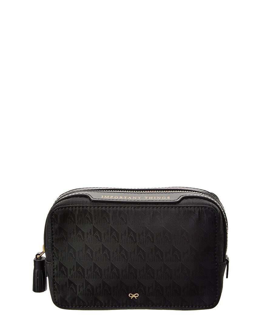 Anya Hindmarch Important Things Nylon Pouch In Black