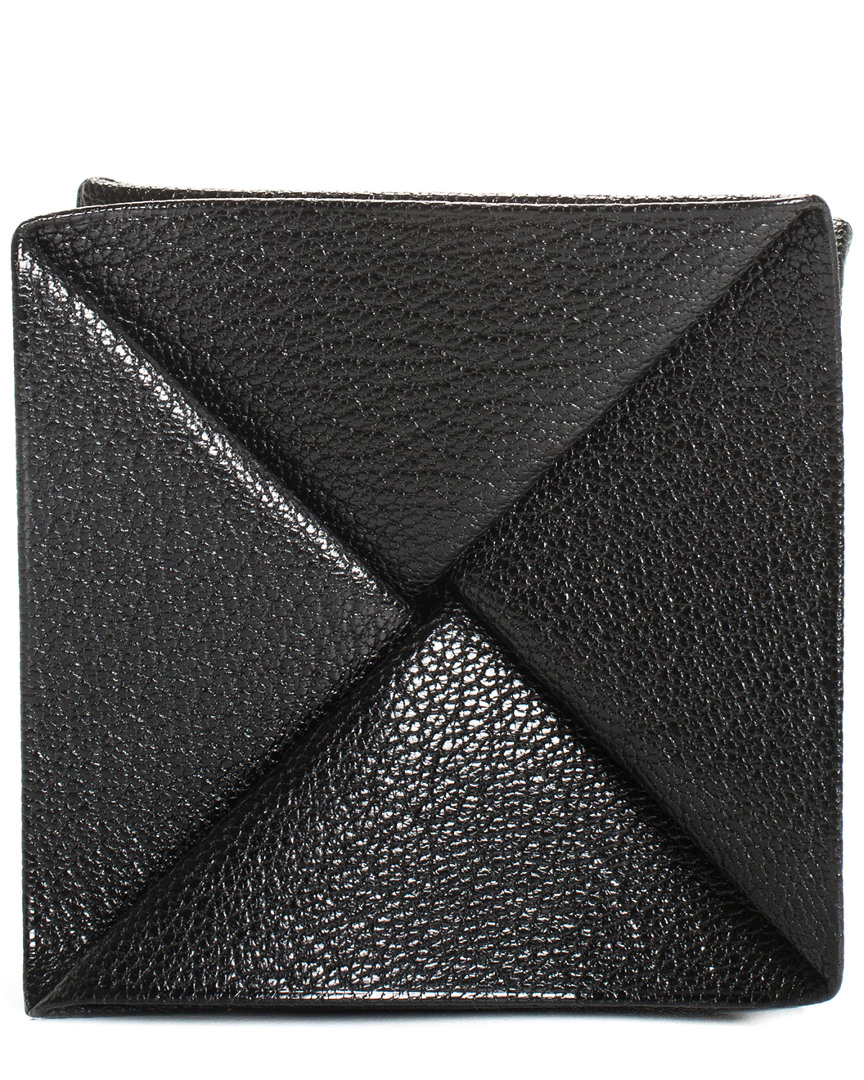Image of Hermes Black Leather Chevre Zulu Coin Purse