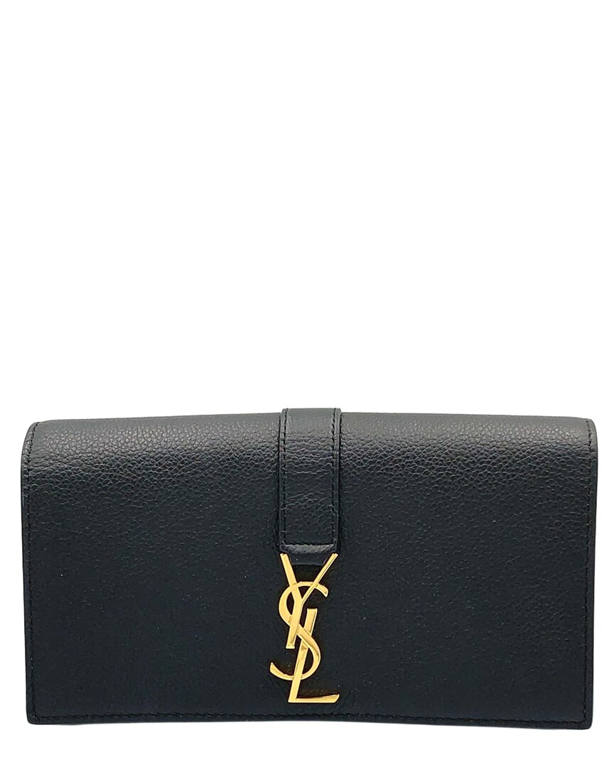 Saint Laurent Black Calfskin Long Wallet (authentic Pre-loved)