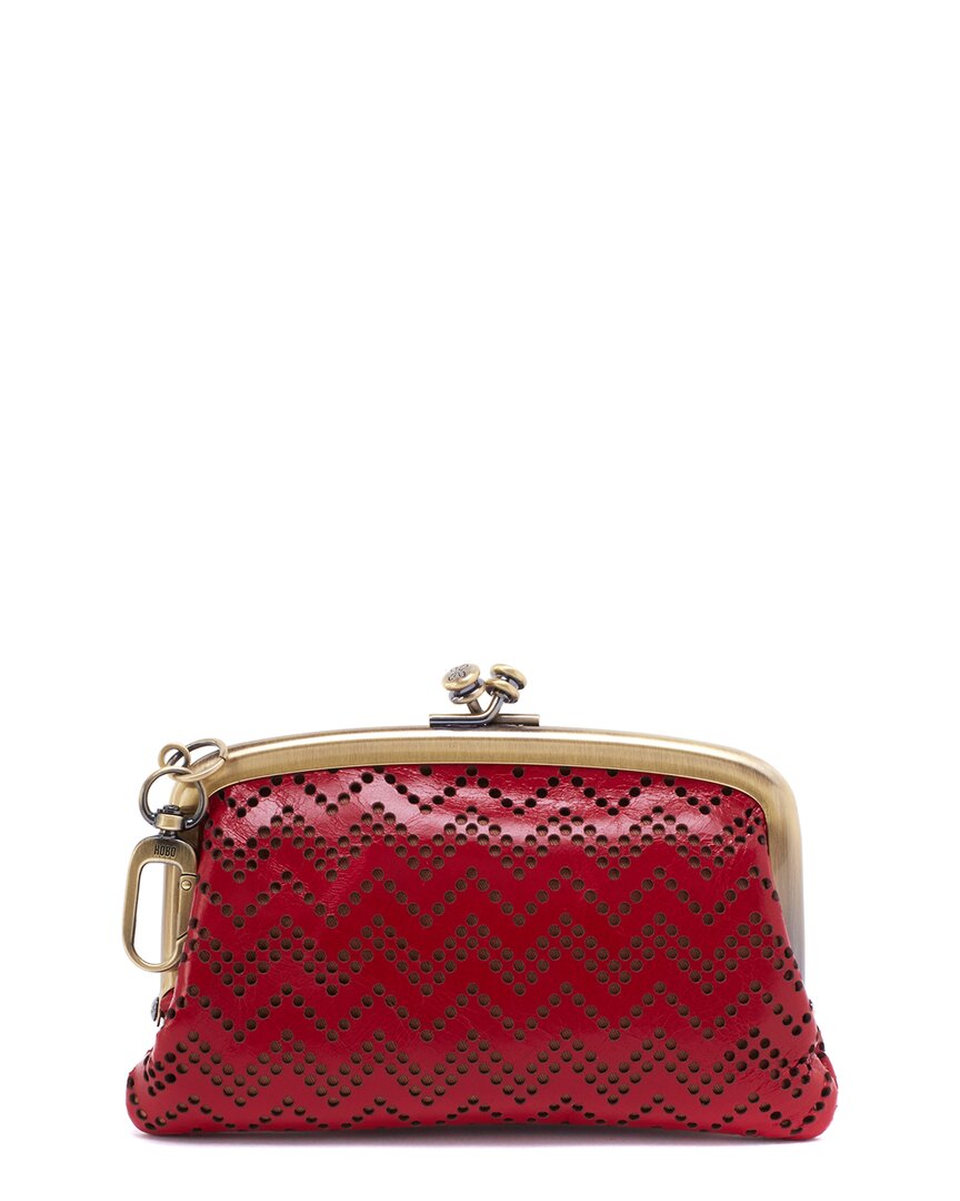 Hobo Cheer Frame Leather Wallet In Red