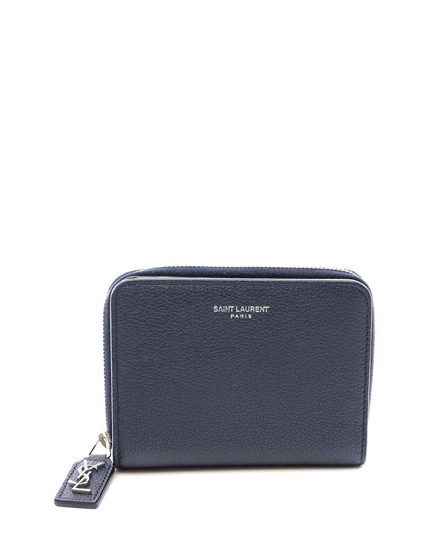 Saint Laurent Blue Calfskin Bifold Wallet (authentic Pre-loved)