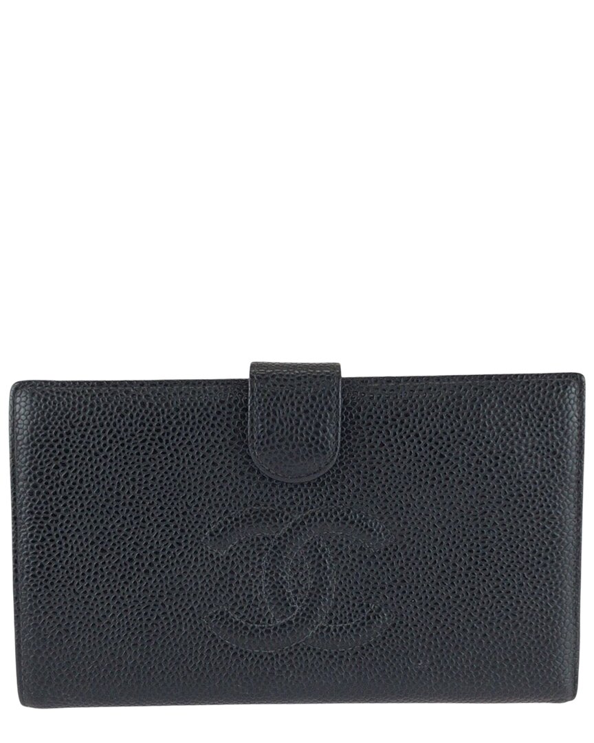 Pre-owned Chanel Black Others Coco Mark Long Wallet (authentic Pre-loved)