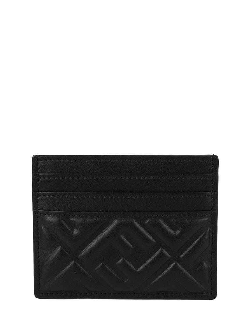 Pre-owned Fendi Black Lambskin Flat Card Holder (authentic Pre-loved)