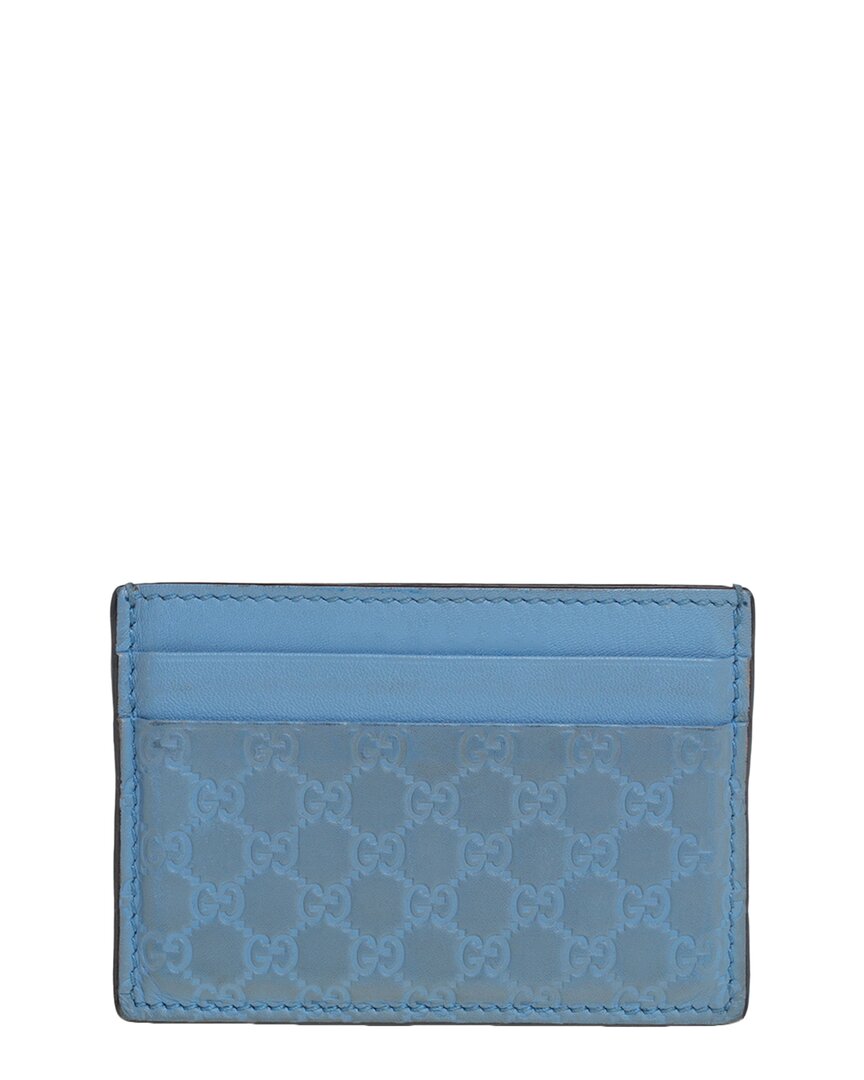 Gucci Blue Leather Card Holder (authentic )