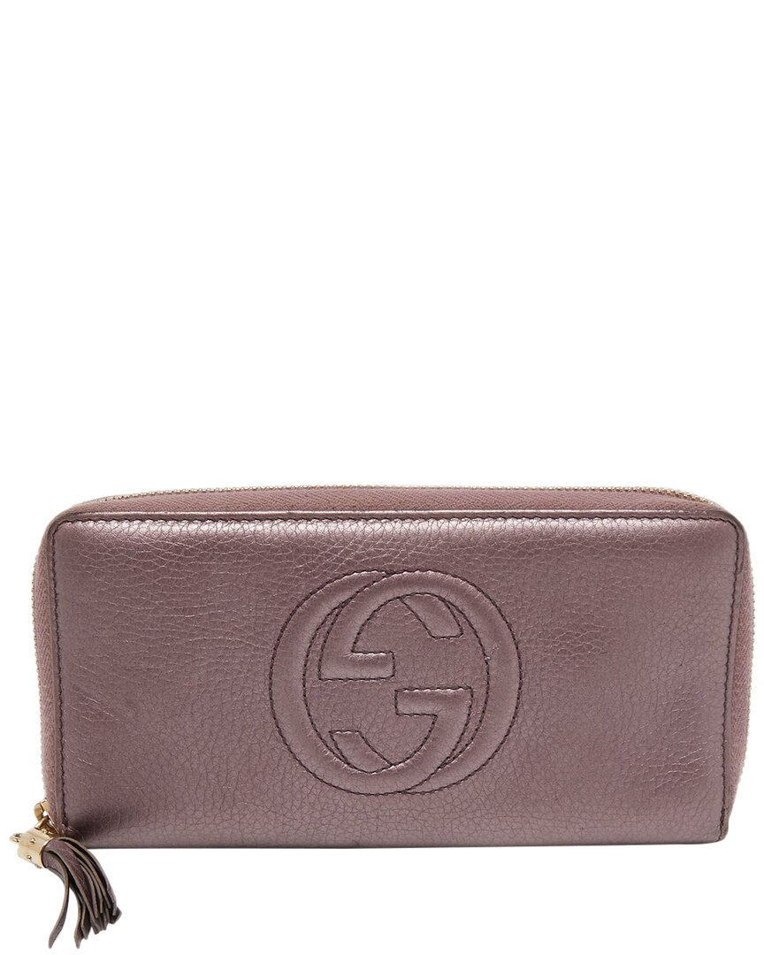 Gucci Purple Leather Soho Continental Wallet (authentic )