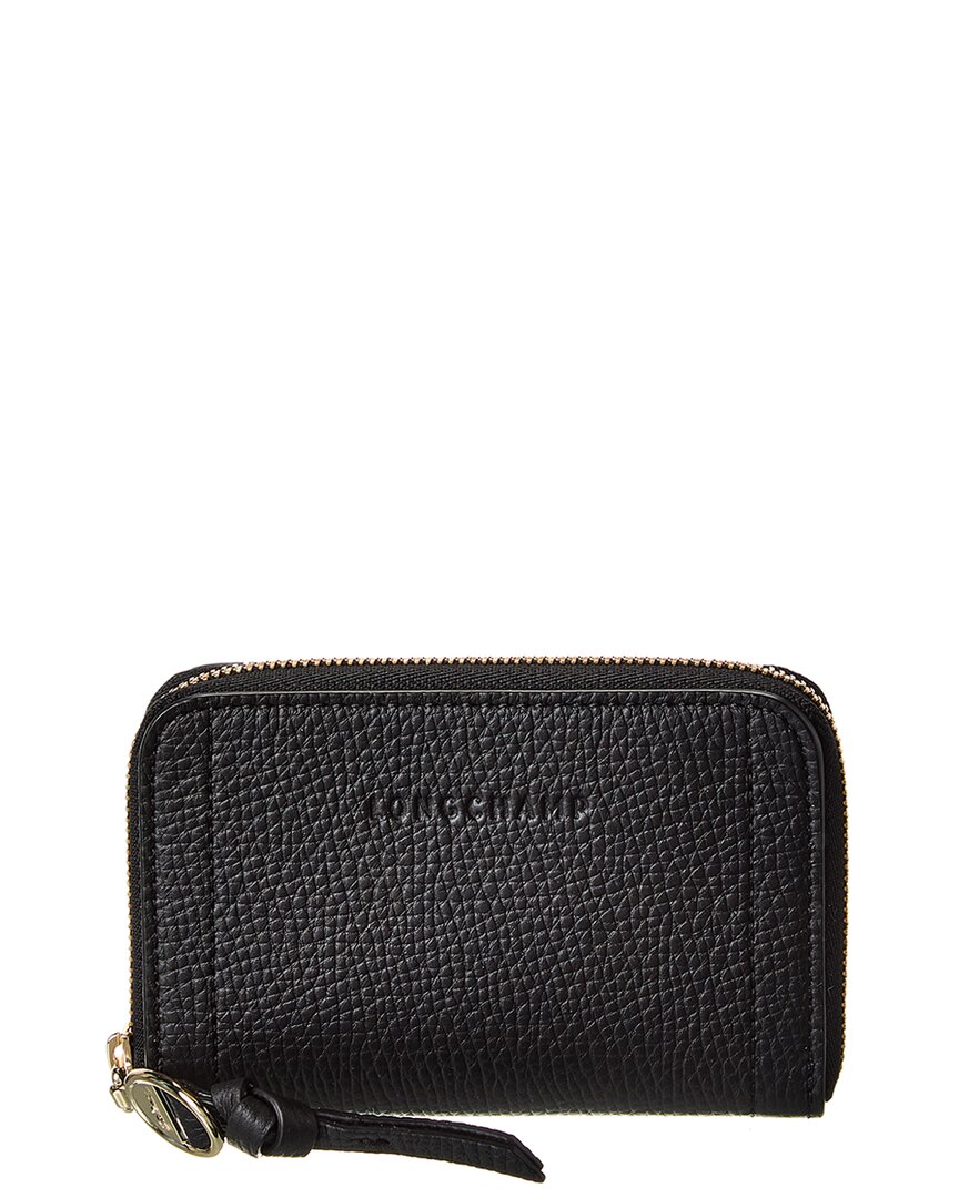 Shop Longchamp Mailbox Leather Wallet In Black