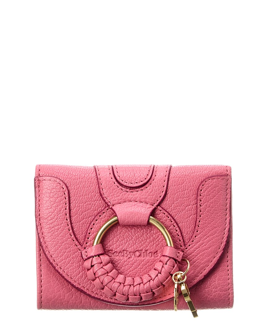 Shop See By Chloé Hana Leather Trifold Wallet In Pink