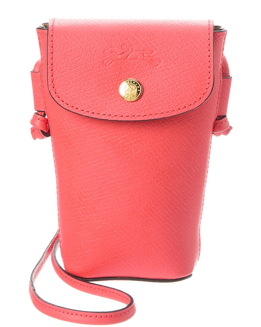Longchamp Épure Phone Case With Leather Lace In Pink