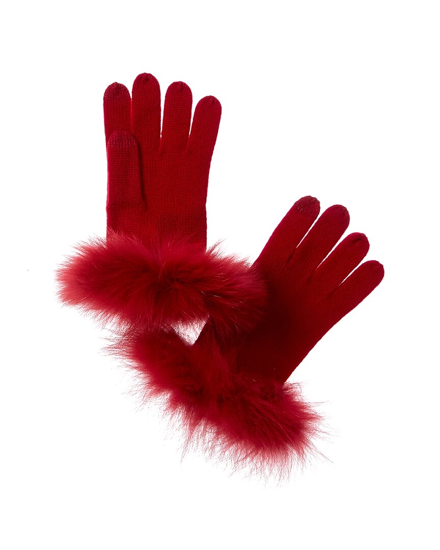 Sofia Cashmere Sofiacashmere Tech Cashmere Gloves In Red