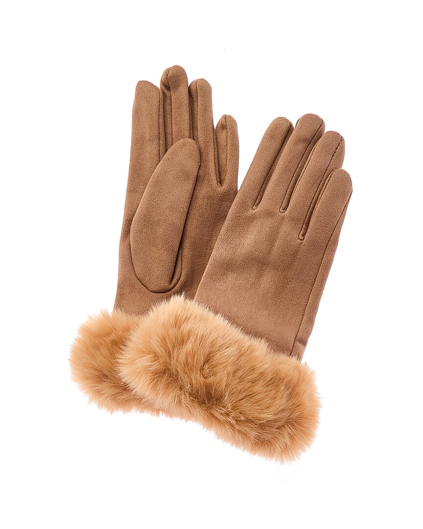 Surell Accessories Stretchy Gloves In Beige