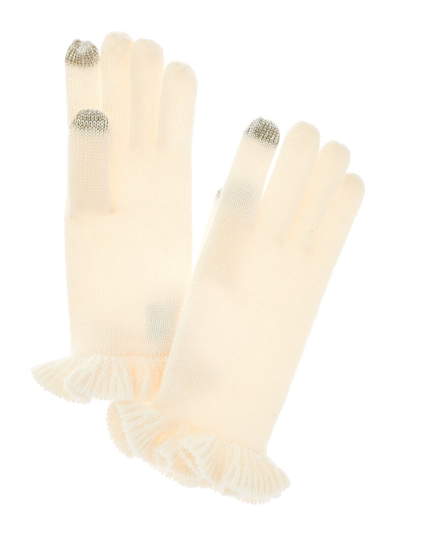 Phenix Jersey Tipped Cashmere Tech Gloves In White