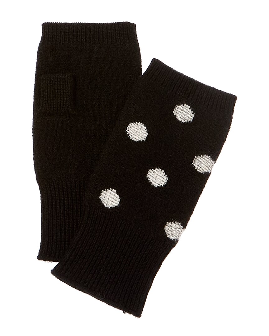 Phenix Dot Jacquard Cashmere Handwarmers In Black