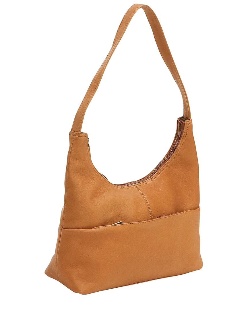 Shop Le Donne Top Zip Leather Hobo Bag In Brown