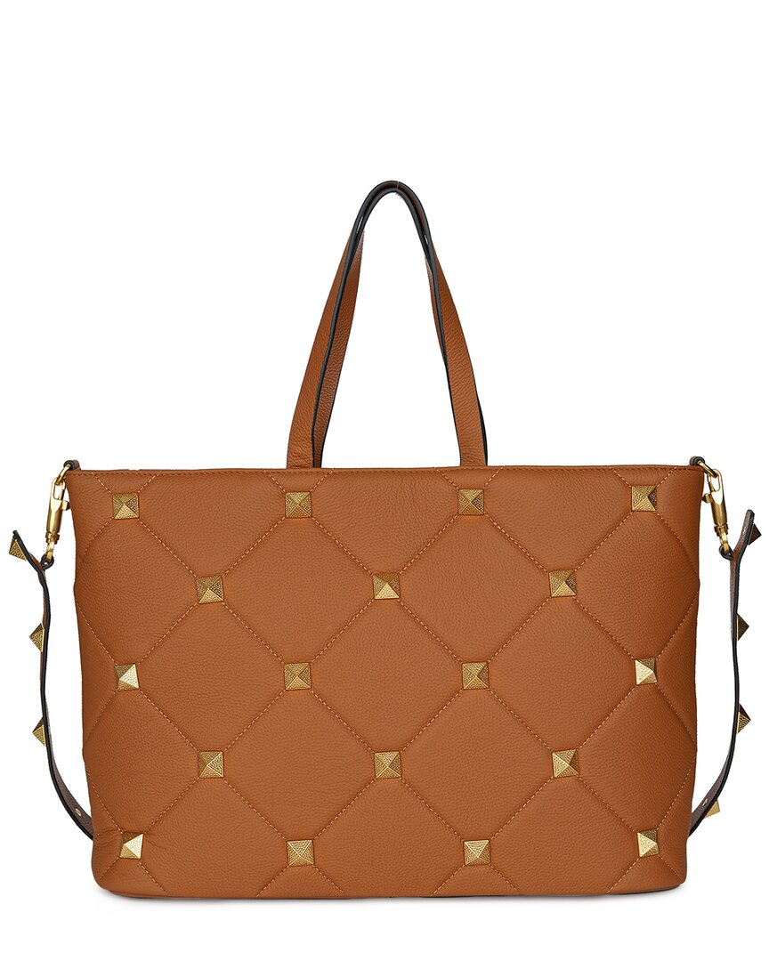 TIFFANY & FRED PARIS TIFFANY & FRED PARIS LARGE QUILTED & STUDDED LEATHER TOTE 