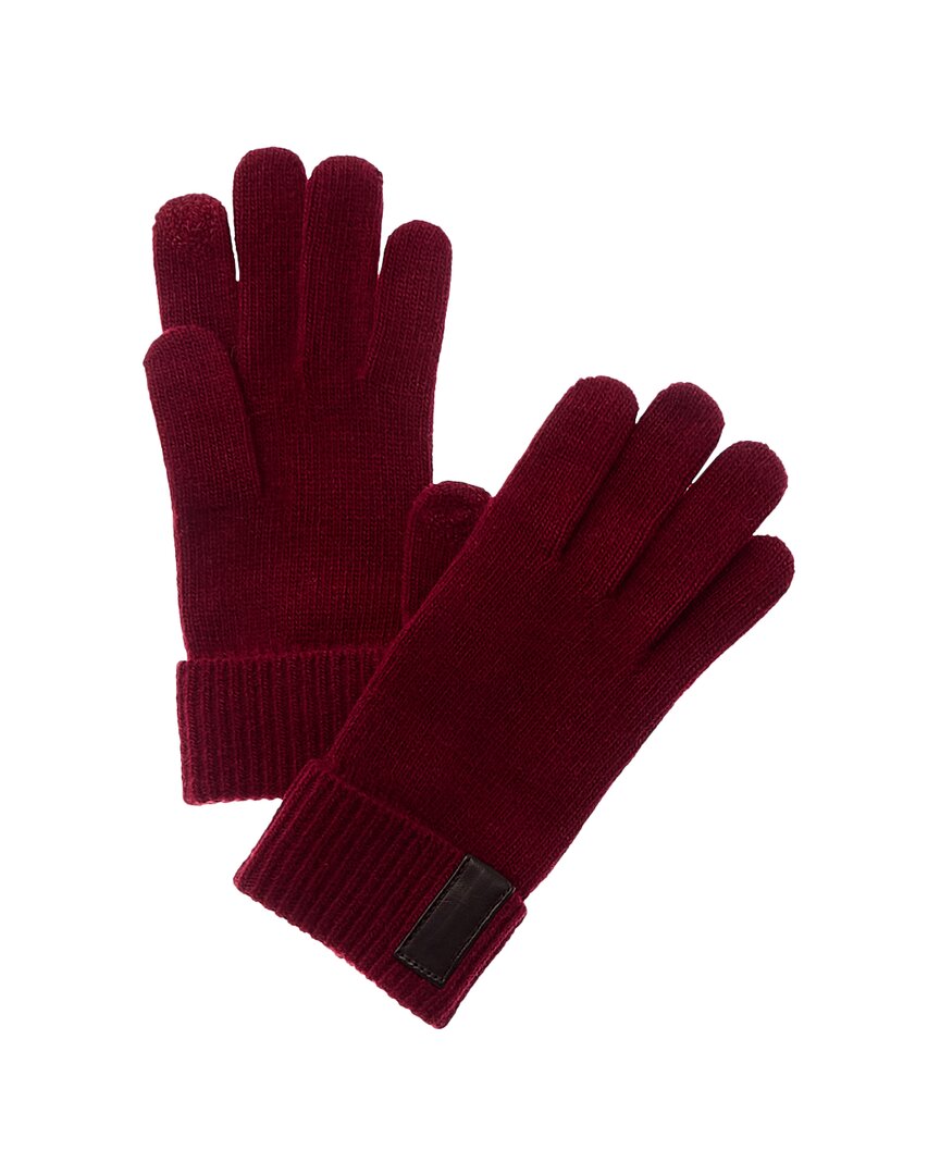 Portolano Leather-trim Cashmere Gloves In Red