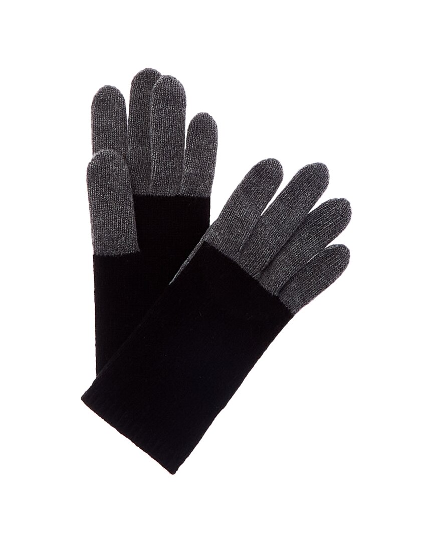 Portolano Colorblocked Cashmere Gloves In Black