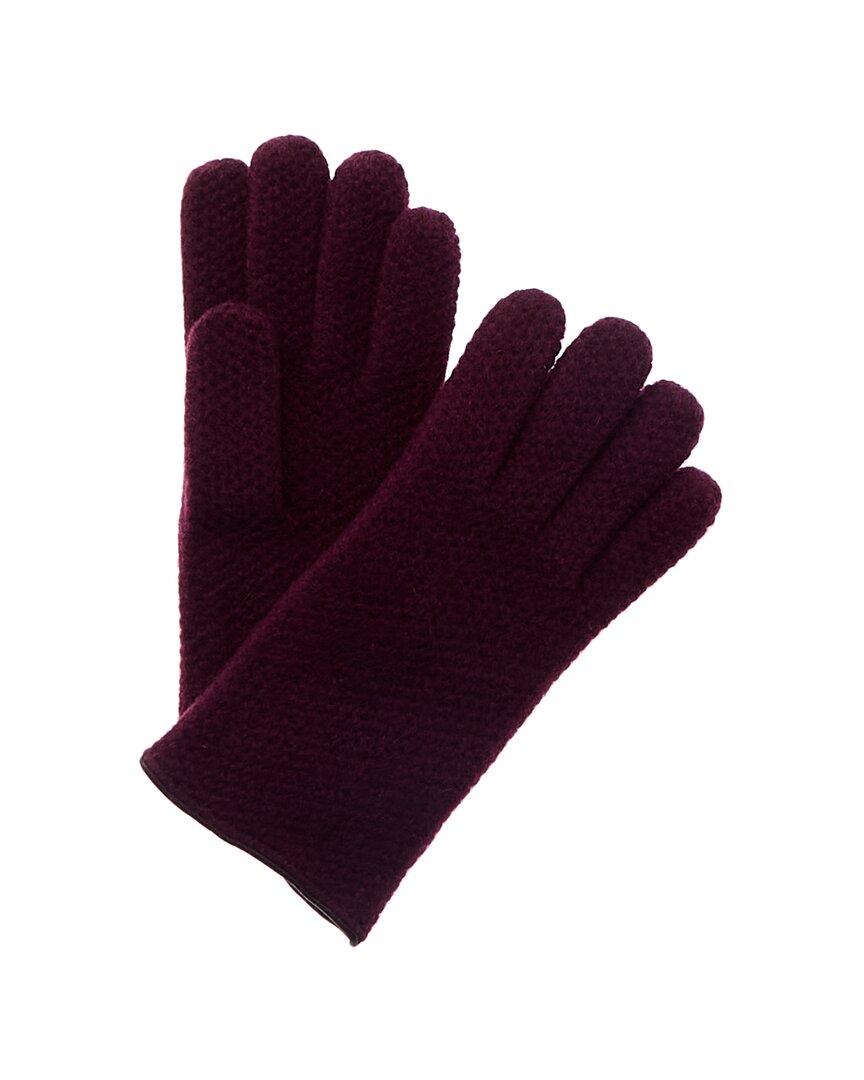 Shop Portolano Honeycomb Leather-trim Cashmere Gloves In Black