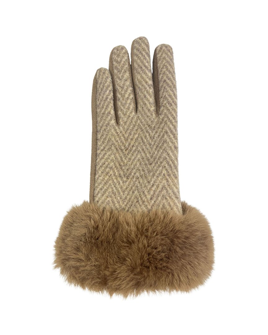 Marcus Adler Chevron Gloves In Brown