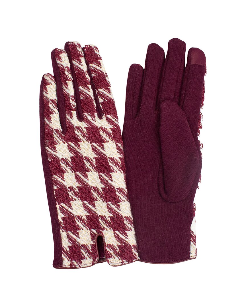 Marcus Adler Houndstooth Jersey Gloves In Red